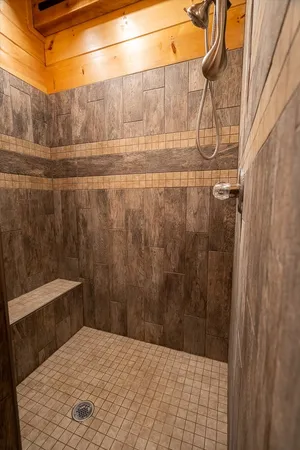 a bathroom with a shower