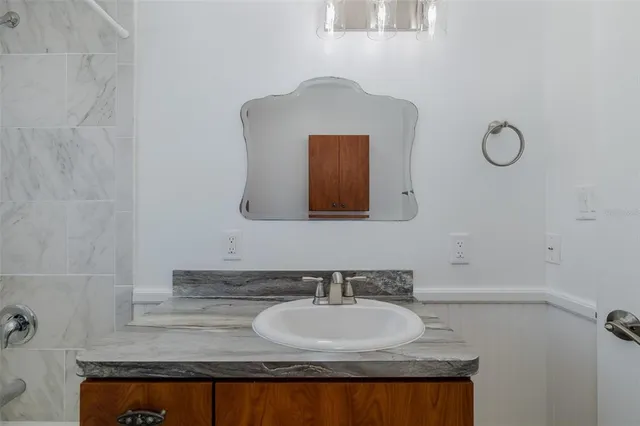 a view of a lake with a city