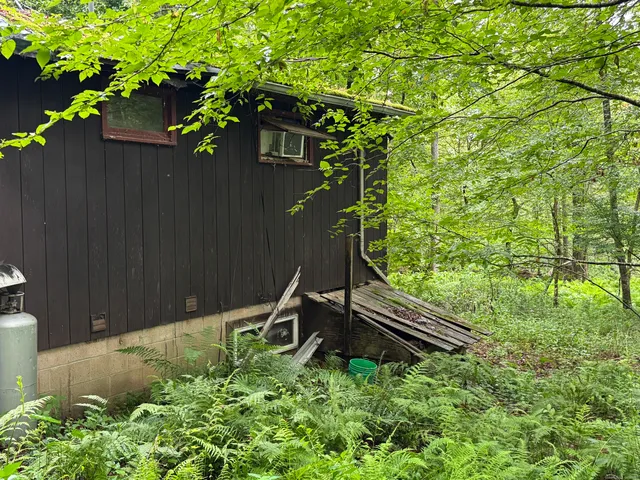 a backyard of a house with lots of green space