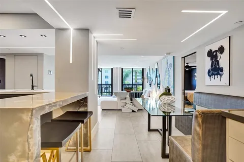 a city view with tall buildings