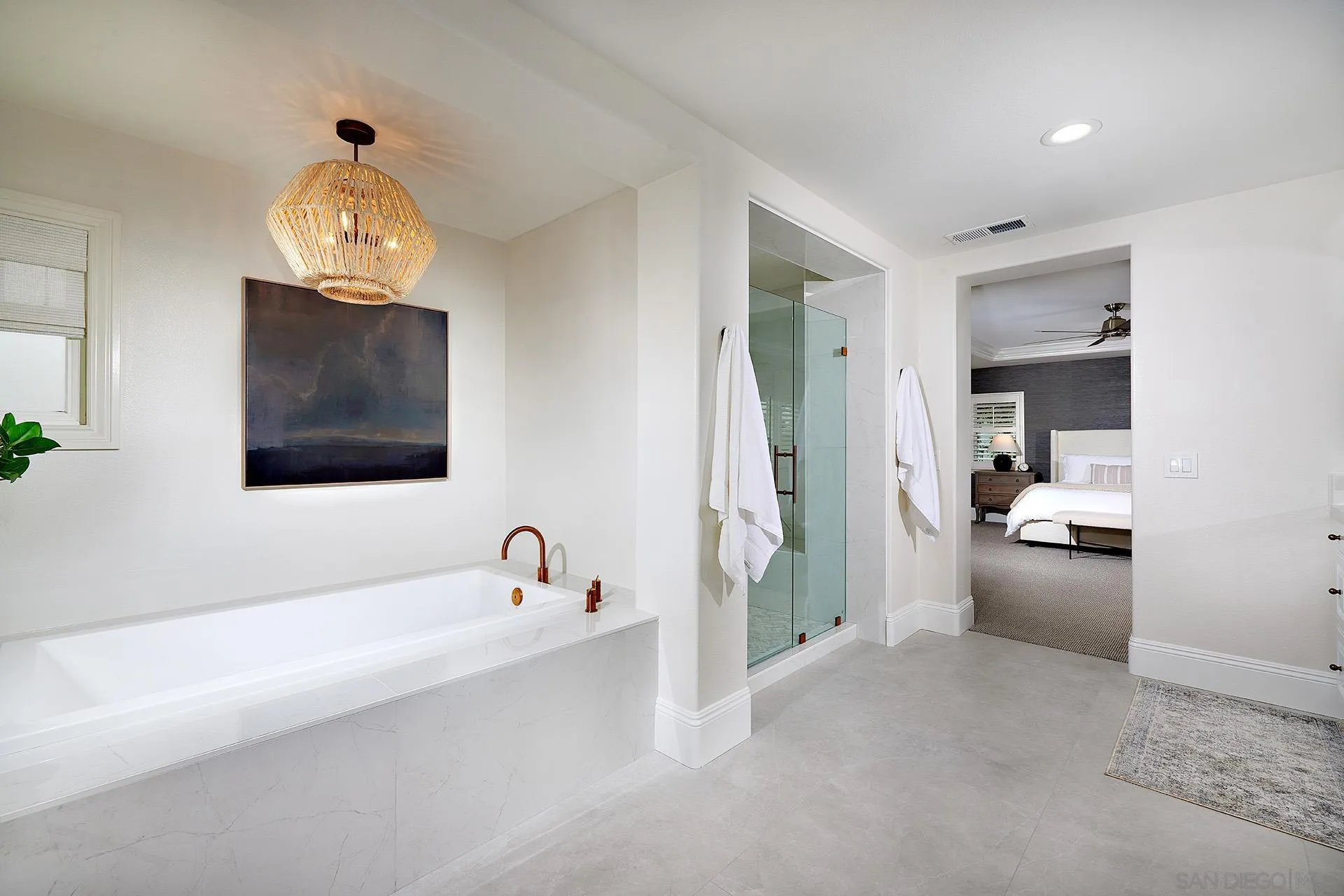 3501 Corte Romero Carlsbad, CA 92009 - Photo 21 of 48 a en suite bathroom with a granite countertop sink and a mirror