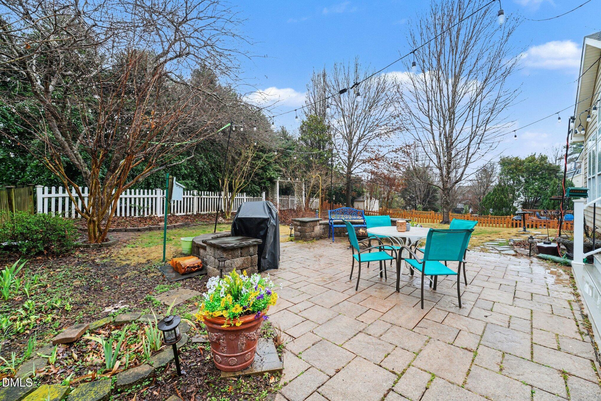 2505 Wyatt Lane Raleigh, NC 27614 - Photo 35 of 54 a view of a chairs and table in the back yard of the house