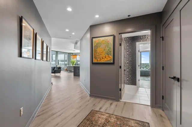 a bedroom with a bed and dresser