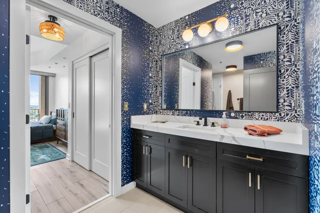 a bathroom with a shower