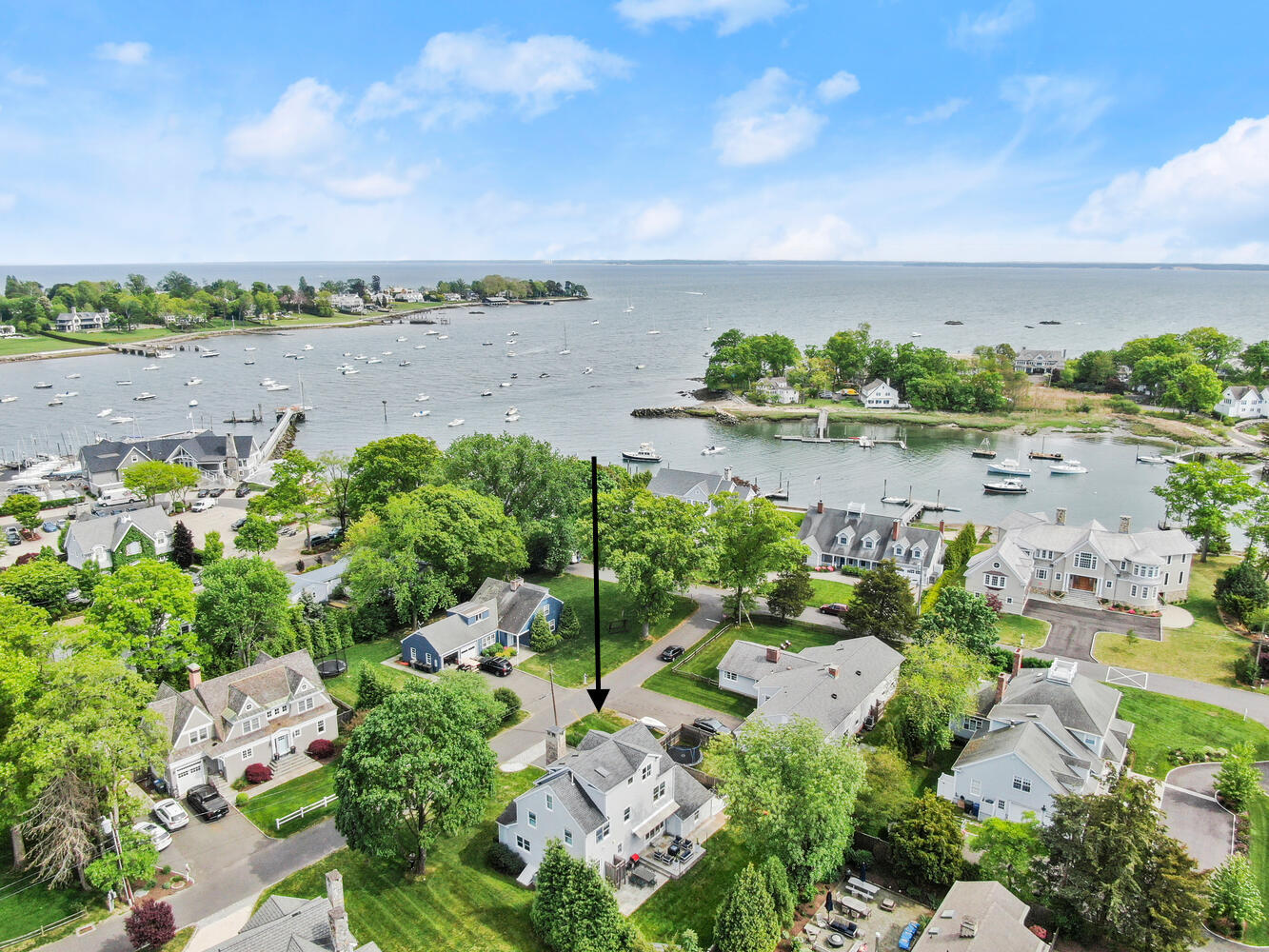 6 Mayflower Road Darien, CT 06820 - Photo 1 of 33 an aerial view of a houses with a yard