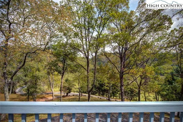 a view of a yard from a window