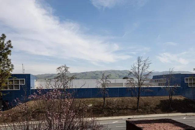 a view of street with a building