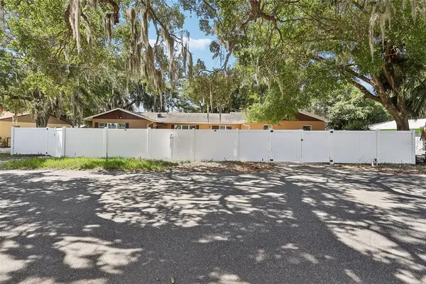 a view of a backyard of house