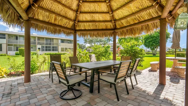 a view of an outdoor sitting area