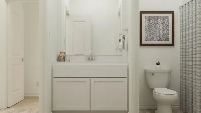 a bathroom with a sink toilet and vanity