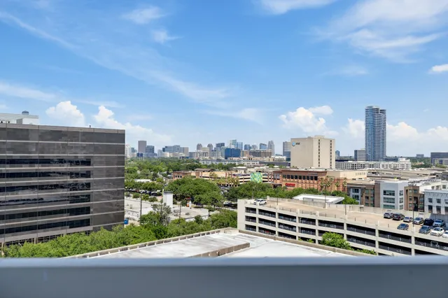 a view of a city from a terrace