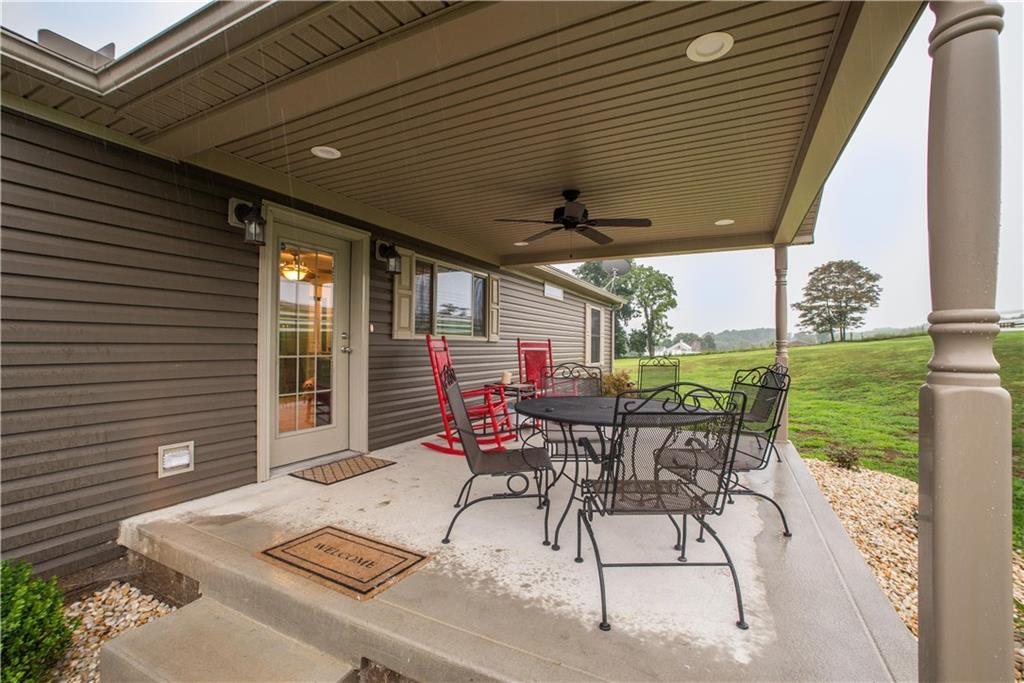 333 Rural Valley Road Claysville, PA 15323 - Photo 19 of 25 Rear Cement Patio with Recessed Lighting and Ceiling Fan!
