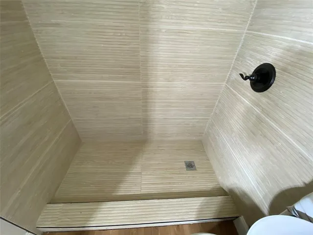 a bathroom with a shower