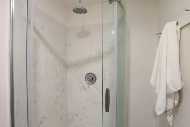 a bathroom with a shower
