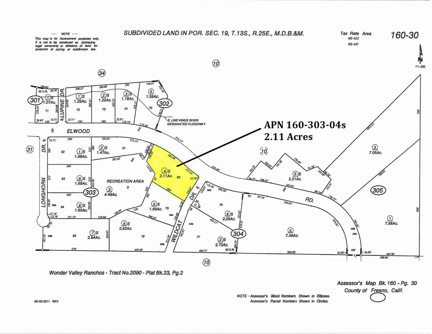 0 Elwood Road Sanger, CA 93657 - Photo 23 of 23 PLOT MAP OF WONDER VALLEY LOT APN 160-303-04S