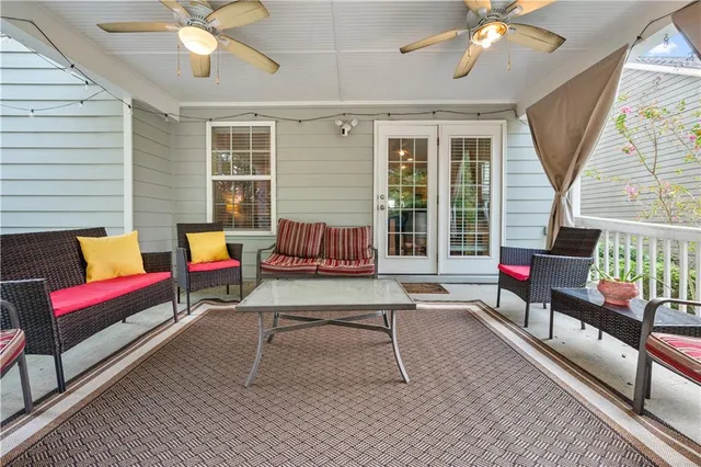 a outdoor space with patio furniture