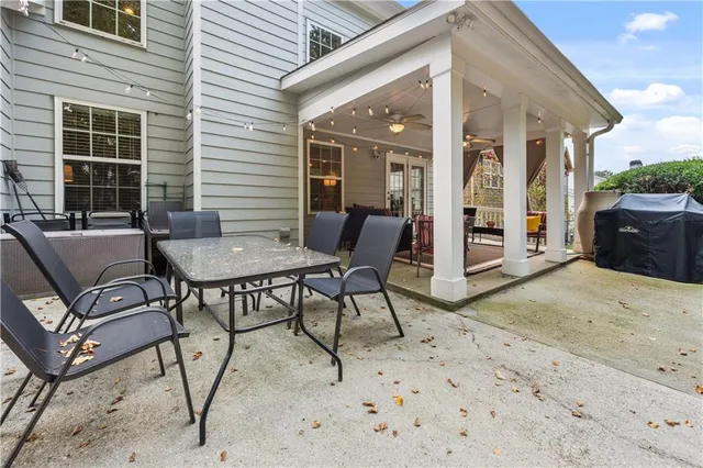 a outdoor living space with furniture
