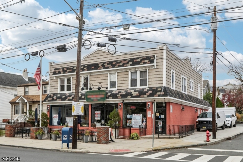 a view of a building with a street