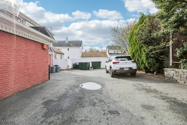 a car parked in front of a house