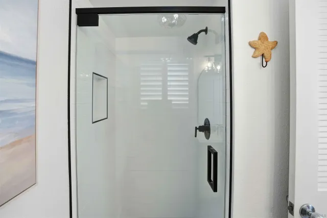 a bathroom with a shower