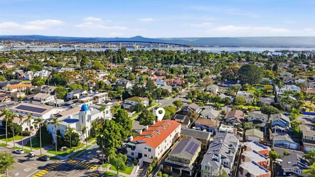 an aerial view of a city