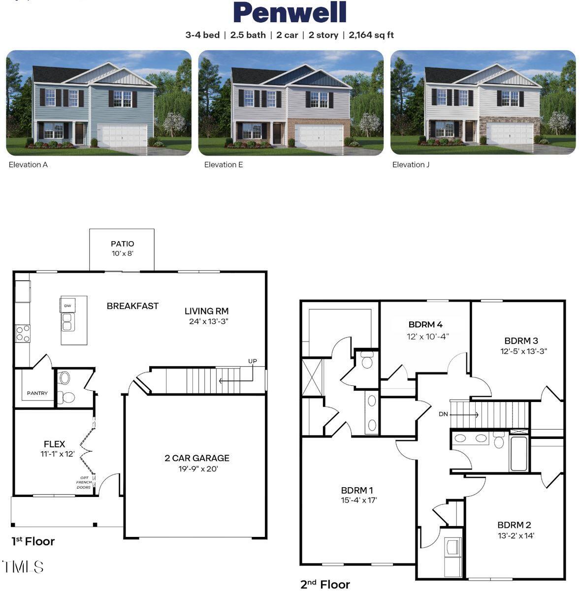 5512 Musket Court Raleigh, NC 27610 - Photo 32 of 32 Penwell 4 BDRM MLS Floorplan