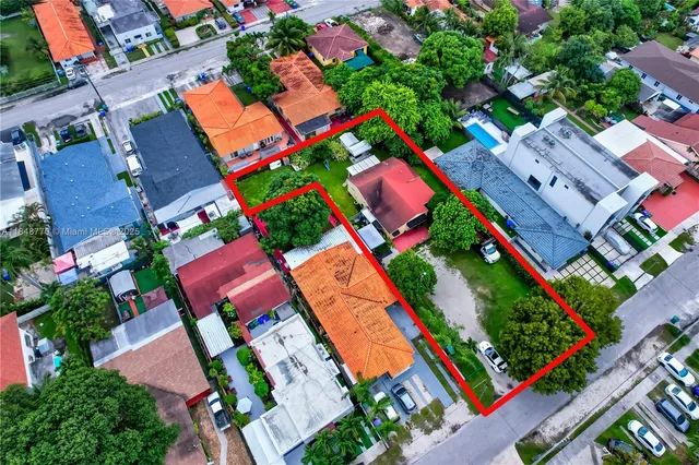 an aerial view of multiple house