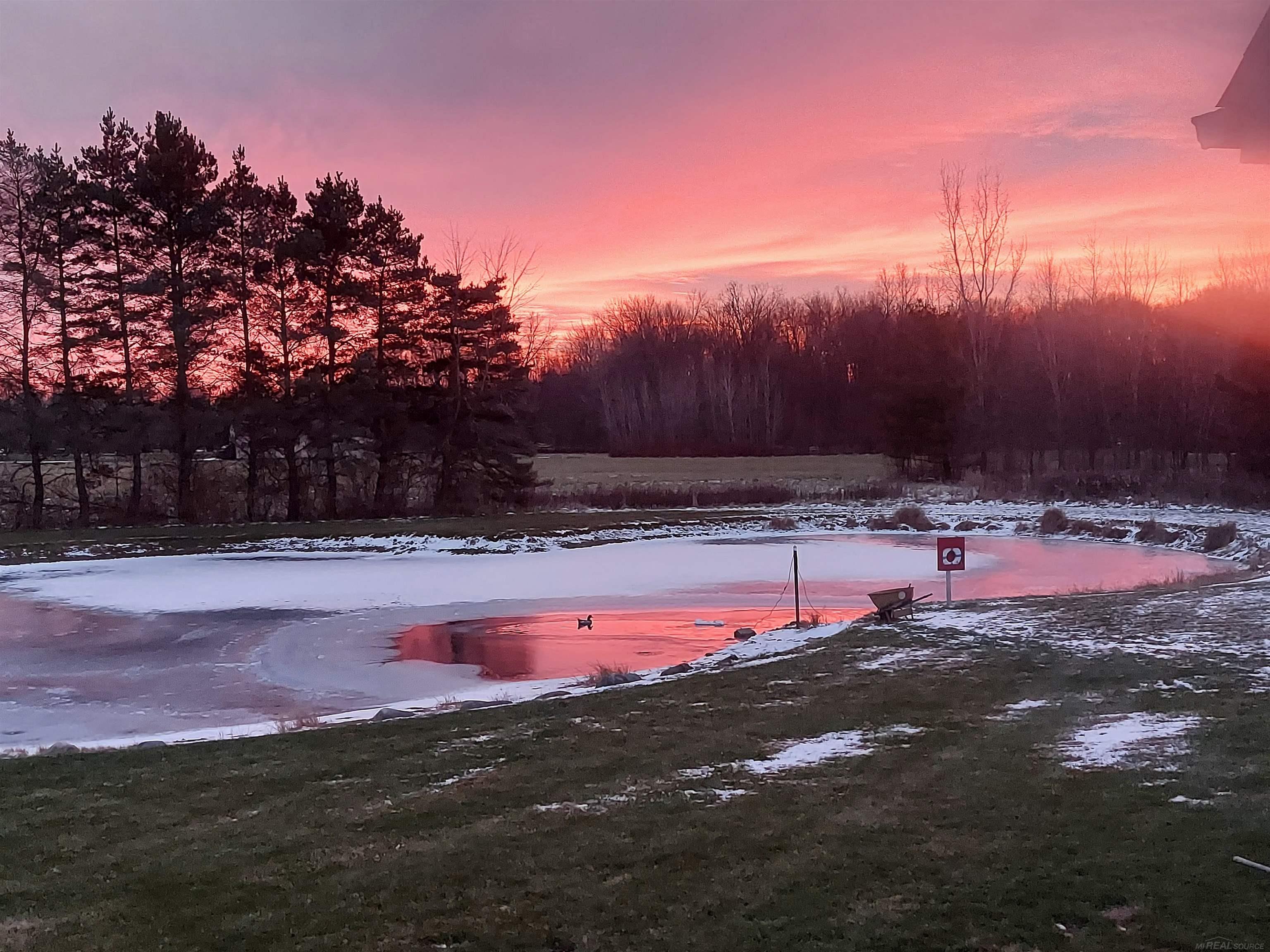 Current owner runs a water pump to prevent the pond from freezing over. This encourages wildlife to visit!