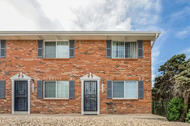 front view of a brick house