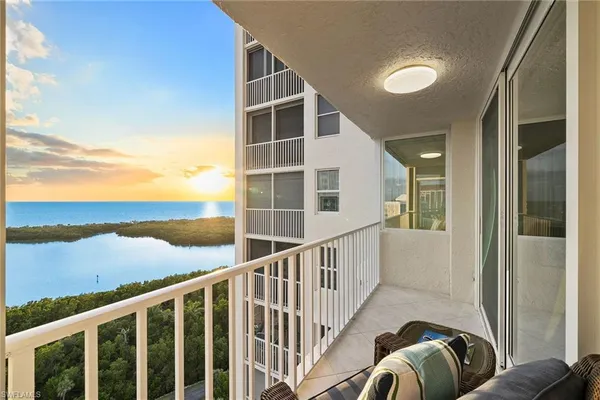 a view of balcony with ocean view