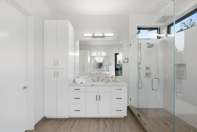 a bathroom with a shower