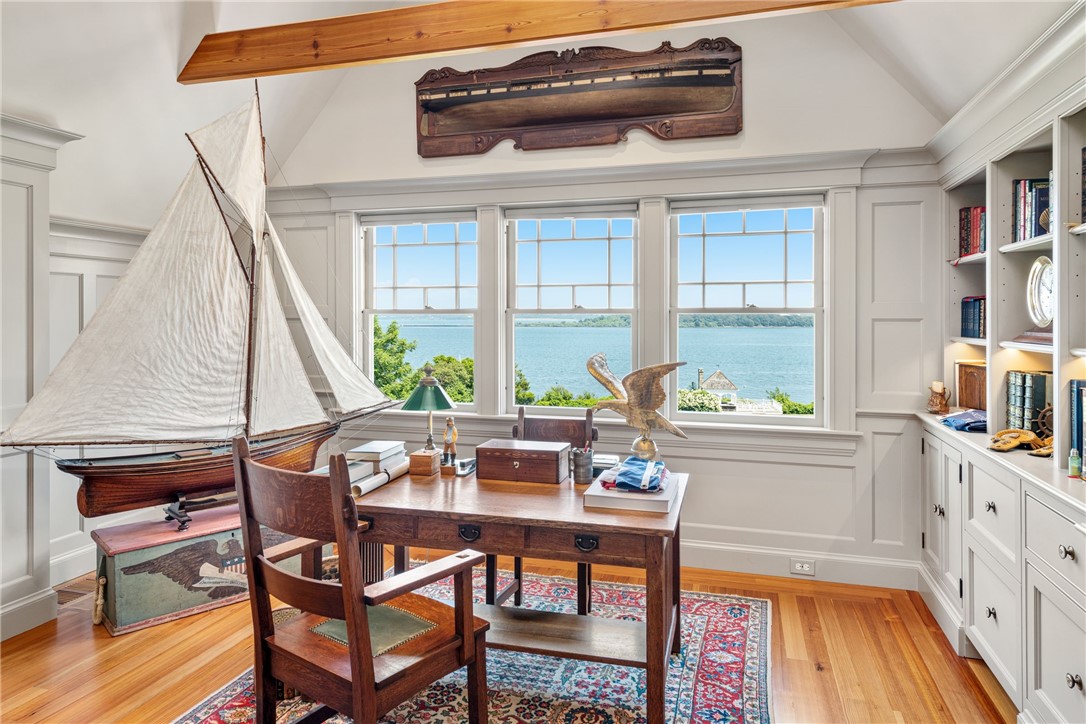 340 East Shore Road Jamestown, RI 02835 - Photo 48 of 50 SECOND LEVEL HANDSOME LIBRARY WITH BAY VIEWS
