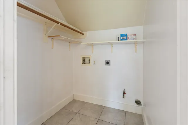 a view of small space with racks on the wall