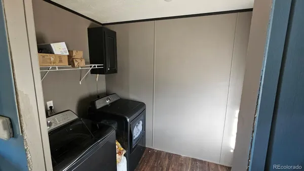 a room with storage and utility