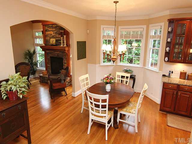 4636 Hidden Harbor Lane Raleigh, NC 27615 - Photo 5 of 16 View of Breakfast Room with Bay Window and partial view of Den and Kitchen