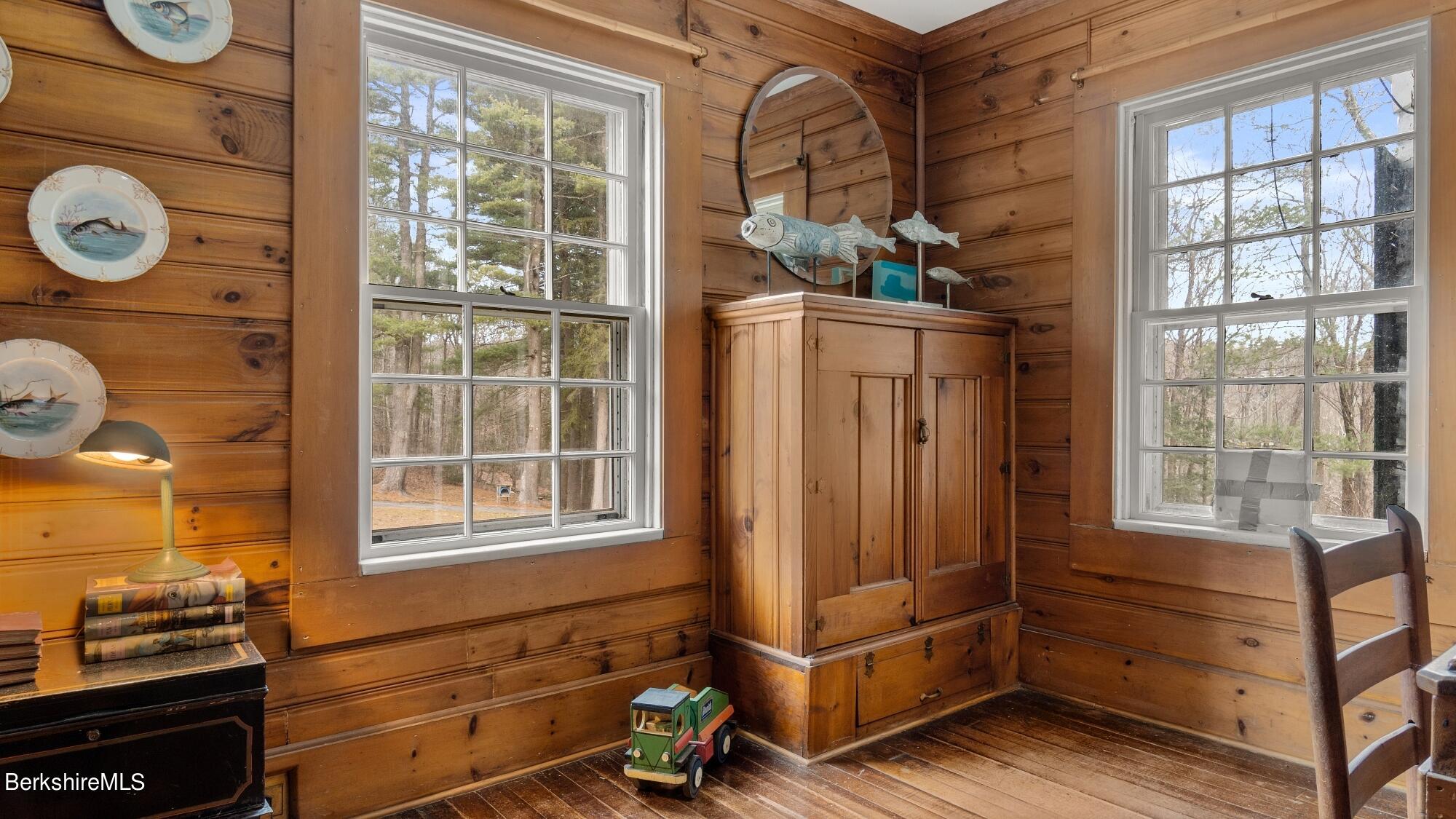 9 Brace Road Tyringham, MA 01264 - Photo 23 of 27 a view of a door with wooden floor and windows
