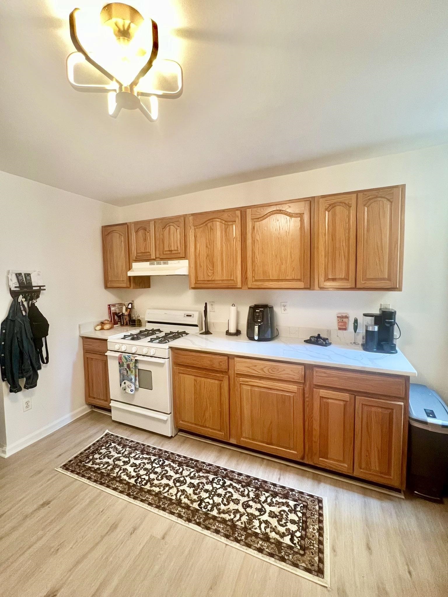 421 Adams Street, Unit 2L Hoboken, NJ 07030 - Photo 2 of 19 a large kitchen with stainless steel appliances granite countertop a stove and white cabinets