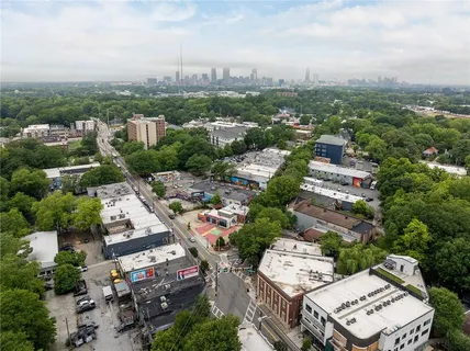 an aerial view of a city with lots of residential buildings