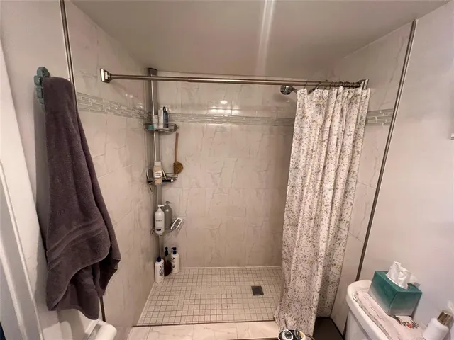 a bathroom with a shower