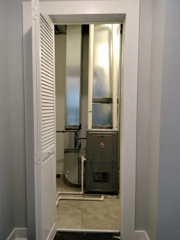 a bathroom with a mirror