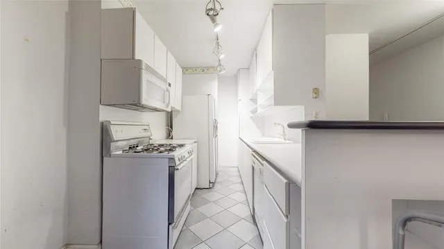 a kitchen with cabinets and steel stainless steel appliances