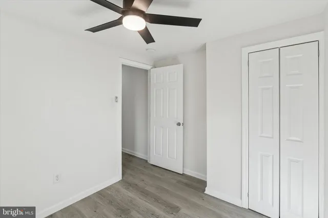 a bedroom with a large bed and a potted plant