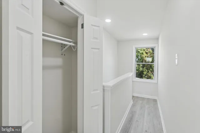 a building with car parked