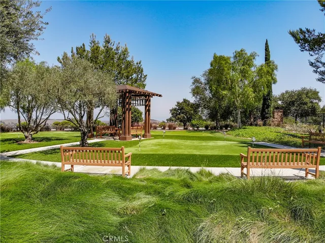 a view of a park with slide