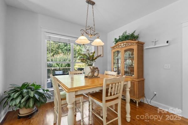 1761 Lakeland Trail Drive Tega Cay, SC 29708 - Photo 17 of 46 a dining room with furniture potted plants and wooden floor