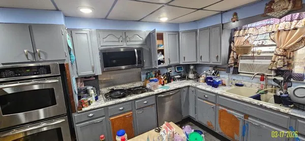 a living room with furniture