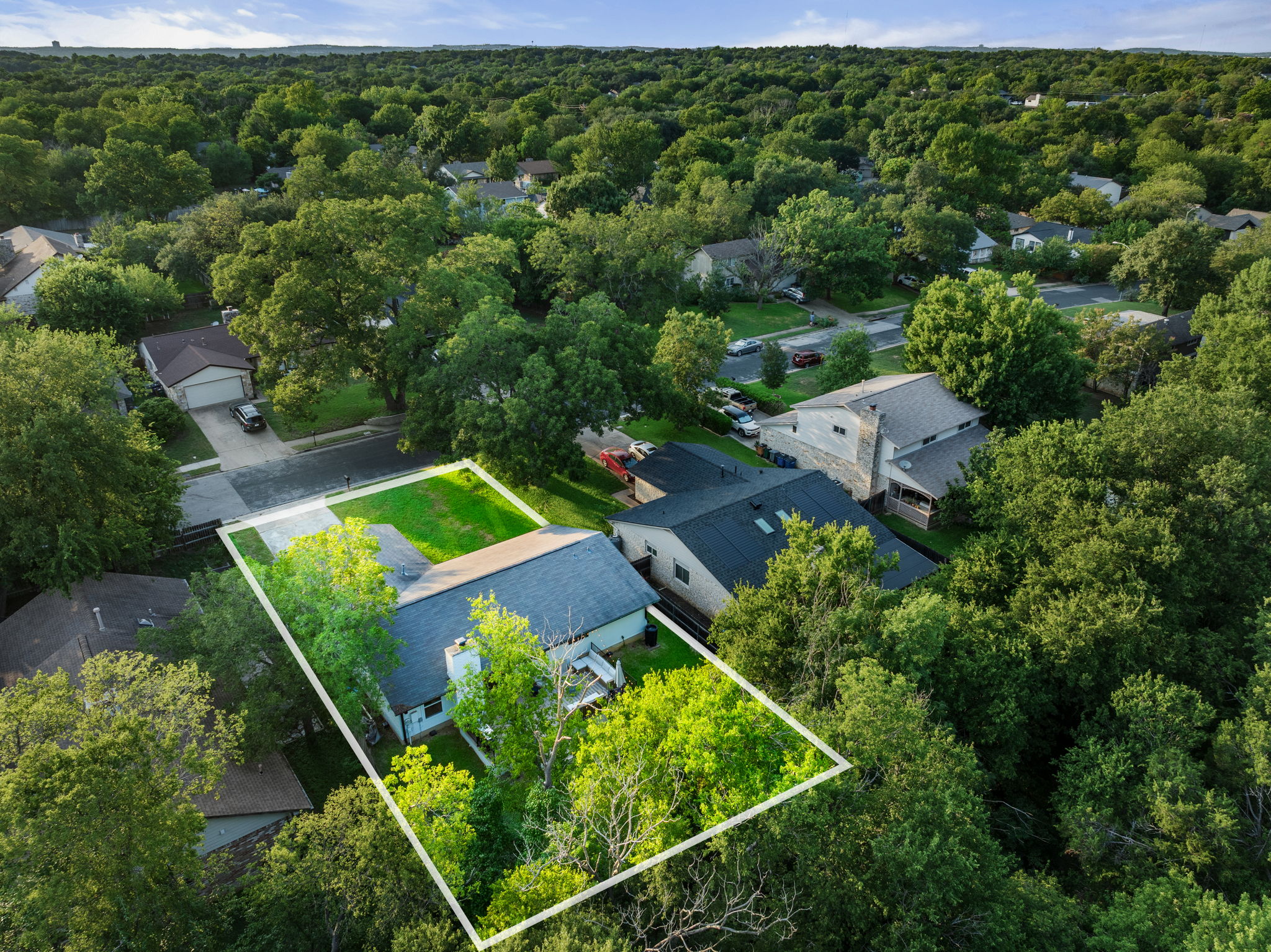8401 Alabama Drive Austin, TX 78745 - Photo 21 of 23 an aerial view of a house with yard