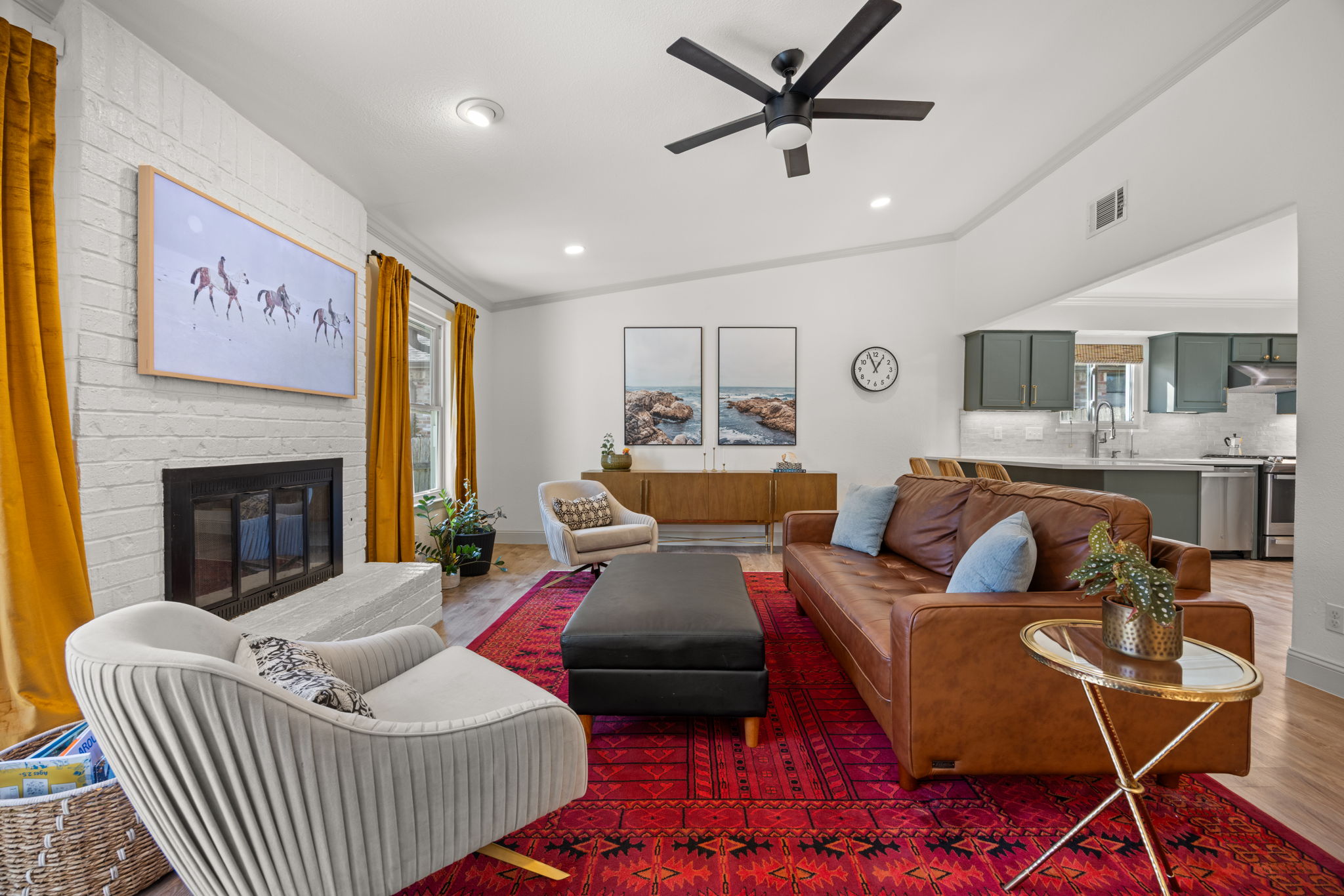 8401 Alabama Drive Austin, TX 78745 - Photo 4 of 23 a living room with furniture and a fireplace