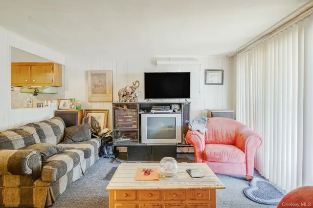 a room with furniture and storage