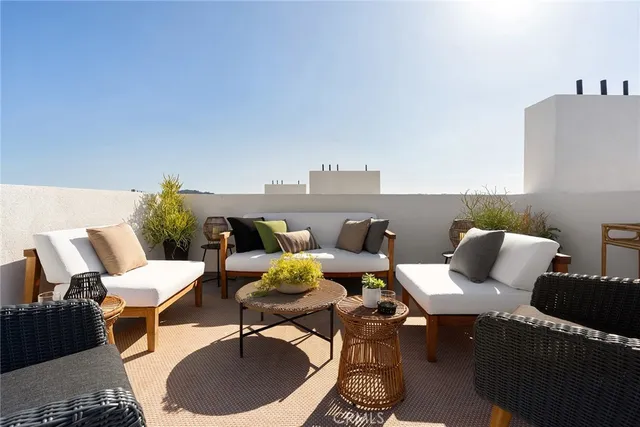 a outdoor living space with furniture